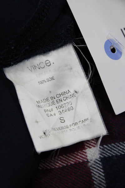 Vince Women Basic Tank Dark Blue V Neck Designer Size S