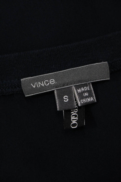 Vince Women Basic Tank Dark Blue V Neck Designer Size S