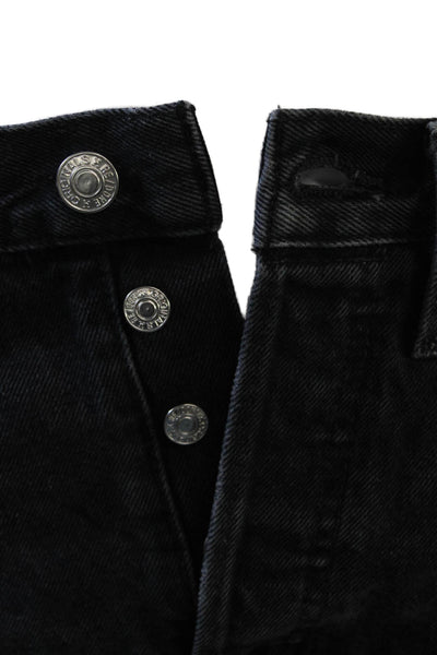 Re/Done Unisex Black Cotton Solid Shorts Size 26