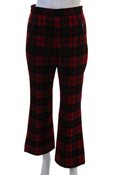 Rachel Comey Womens Cropped Plaid Pants Black Zip Size 0
