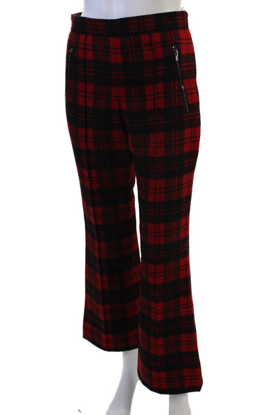 Rachel Comey Womens Cropped Plaid Pants Black Zip Size 0