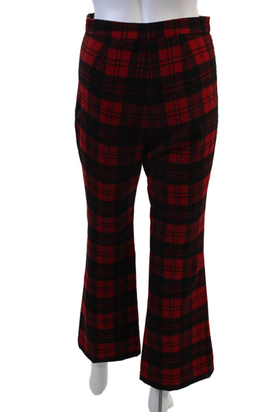 Rachel Comey Womens Cropped Plaid Pants Black Zip Size 0