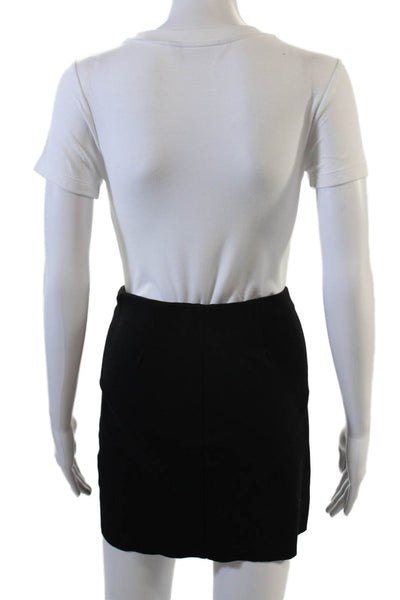 Maje Womens Mini Pencil Lamb Leather Skirt Black Size S