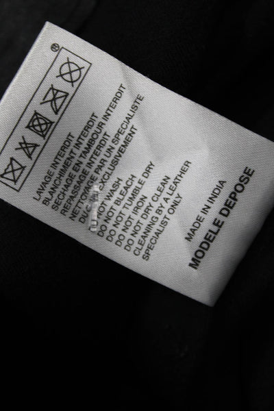 Maje Womens Mini Pencil Lamb Leather Skirt Black Size S