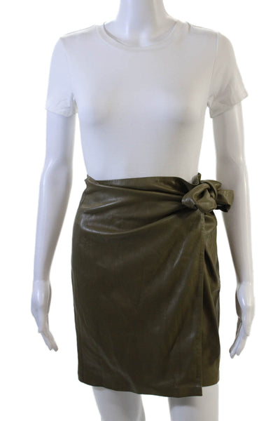 Nanushka Womens Wrap Mini Skirt Green Size S