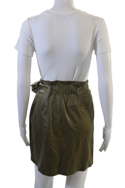 Nanushka Womens Wrap Mini Skirt Green Size S