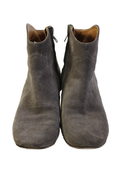 Isabel Marant Womens Suede Zip Up Cowboy Ankle Boots Grey Size 39 9