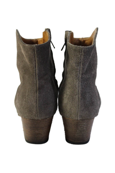 Isabel Marant Womens Suede Zip Up Cowboy Ankle Boots Grey Size 39 9