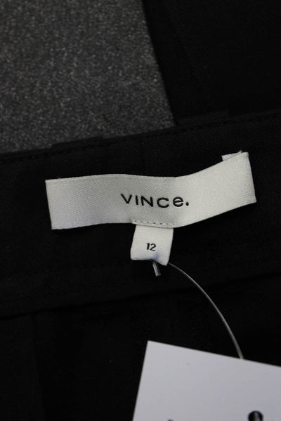Vince Unisex Dress Pants Black Button 96% Tencel Lyocell Size 12
