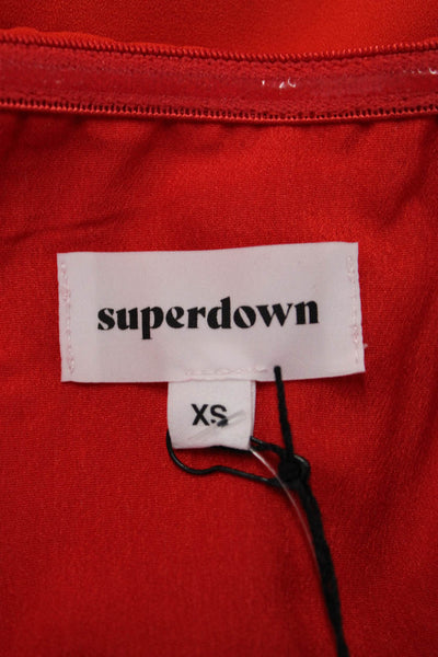 Superdown Womens Bodycon Mini Red Sleeveless Zip Polyester Dress Size XS
