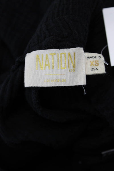 Nation LTD Unisex Black Cotton Solid Beach Shorts Size XS