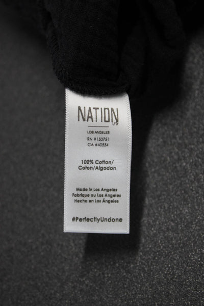 Nation LTD Unisex Black Cotton Solid Beach Shorts Size XS