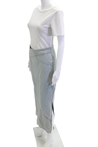 Free People Womens Juniors Maxi Pencil Skirt Gray Cotton Solid Size 6