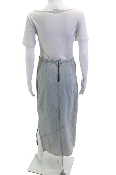Free People Womens Juniors Maxi Pencil Skirt Gray Cotton Solid Size 6