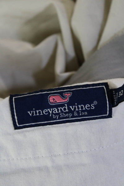 Vineyard Vines Mens Khaki Chinos Beige Button 98% Cotton Size 32