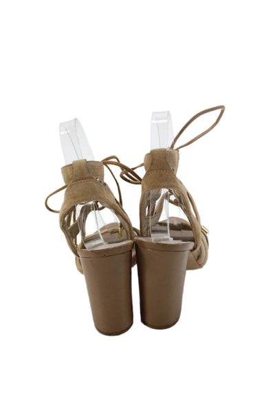 Sam Edelman Womens Suede Strappy Block Heels Sandals Shoes Brown Size 6.5