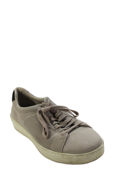 Vince Womens Knitted Low Top Sneakers Shoes Brown Size 7.5