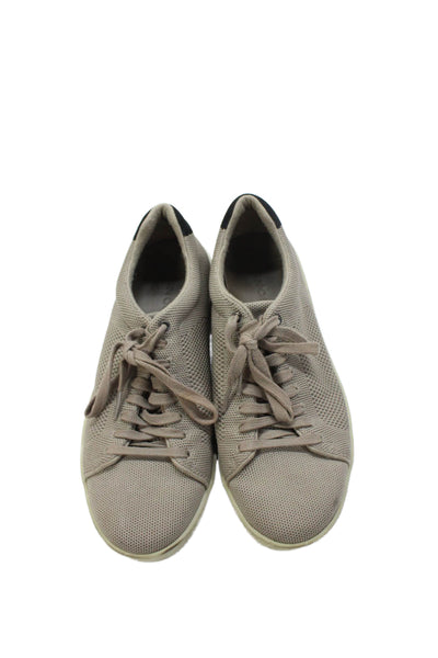 Vince Womens Knitted Low Top Sneakers Shoes Brown Size 7.5