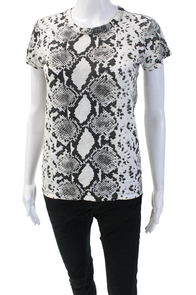 Rag & Bone Women Basic Jersey Animal Print Crew Neck Pima Cotton Tshirt Size XS