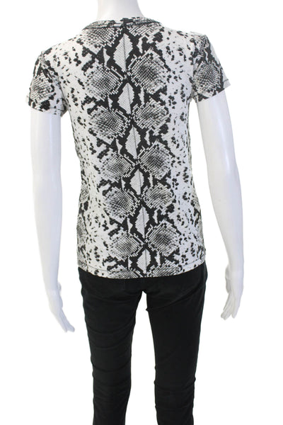 Rag & Bone Women Basic Jersey Animal Print Crew Neck Pima Cotton Tshirt Size XS