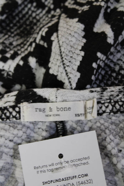 Rag & Bone Women Basic Jersey Animal Print Crew Neck Pima Cotton Tshirt Size XS