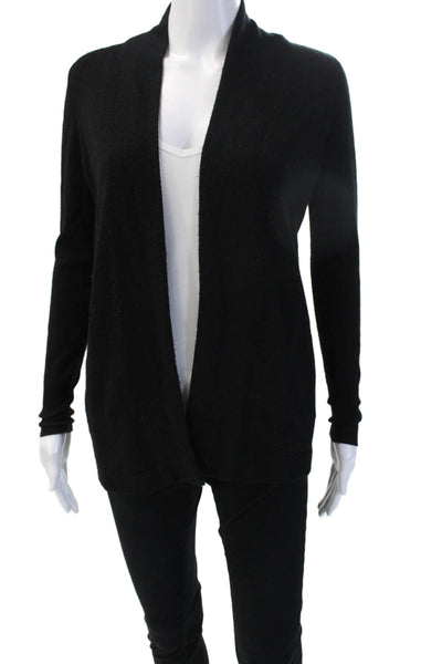 J Crew Womens Cardigan Black 100% Cashmere Long Sleeve Size 2XS
