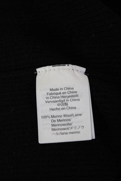 J Crew Women Pullover Merino Wool Mock Neck Black Sweater Size 2XS
