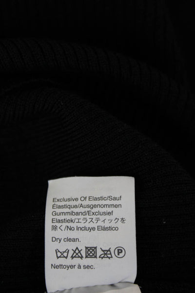 J Crew Women Pullover Merino Wool Mock Neck Black Sweater Size 2XS