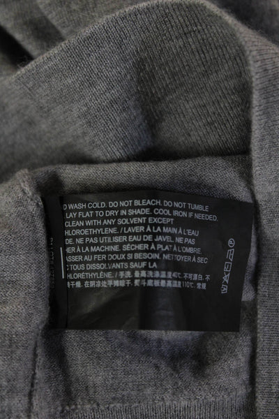 Theory Women Gray 100% Wool Pullover Sweater Crew Neck Long Sleeve Size S