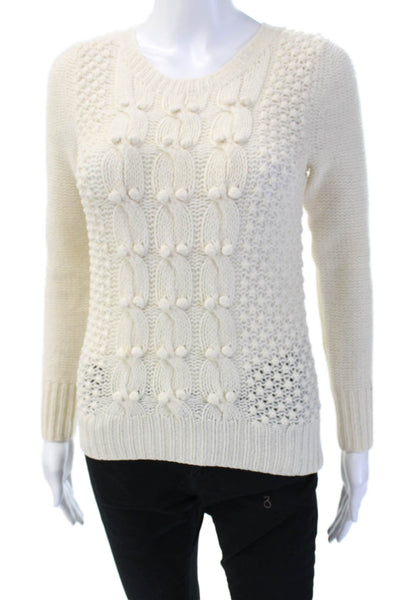 J Crew Women Beige Wool Crew Neck Pullover Sweater Long Sleeve Size XS