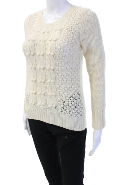 J Crew Women Beige Wool Crew Neck Pullover Sweater Long Sleeve Size XS