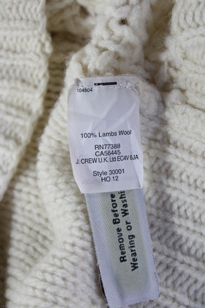 J Crew Women Beige Wool Crew Neck Pullover Sweater Long Sleeve Size XS