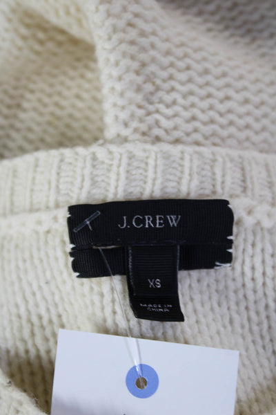 J Crew Women Beige Wool Crew Neck Pullover Sweater Long Sleeve Size XS