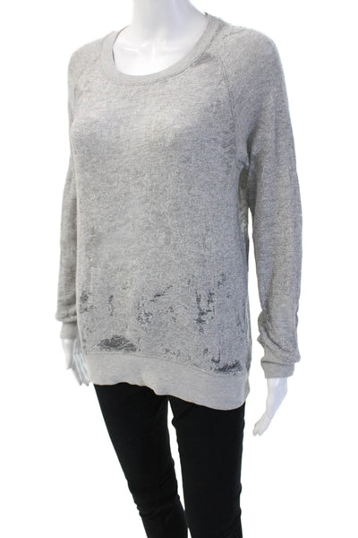 IRO Jeans Womens Pullover Sweatshirt Gray Crew Neck Long Sleeve Size S