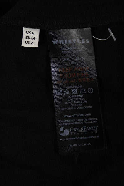 Whistles Womens Sundress Black Viscose Button Midi Boho Size 2