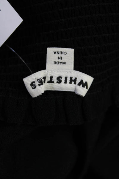 Whistles Womens Sundress Black Viscose Button Midi Boho Size 2