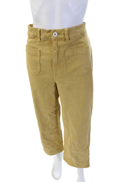 Madewell Women Beige Cropped Khakis Size 29