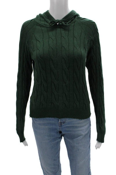 Blue & Cream Womens Green Pullover Hoodie Cotton Drawstring Long Sleeve Size XS