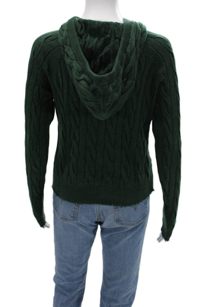Blue & Cream Womens Green Pullover Hoodie Cotton Drawstring Long Sleeve Size XS