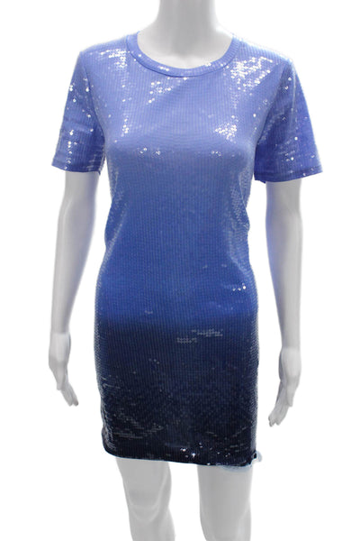 Michael Michael Kors Women T-Shirt Dress Blue Short Sleeve Crew Neck Size L