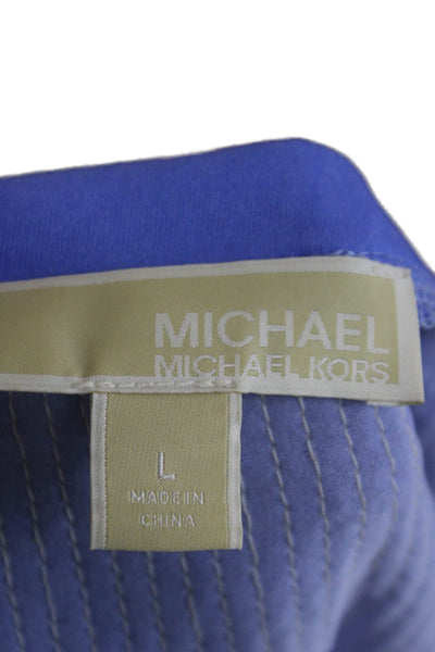 Michael Michael Kors Women T-Shirt Dress Blue Short Sleeve Crew Neck Size L
