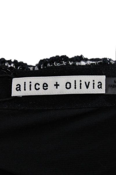 Alice + Olivia Womens Mini Pencil Skirt Black Check Size 14