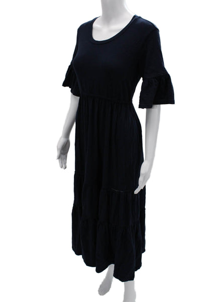 Sundry Womens Maxi Sundress Dark Blue Cotton 3/4 Sleeve Full Length Size 2