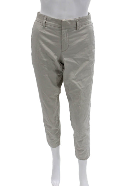 Vince Women Cropped Chino Pants Beige Button Size 6