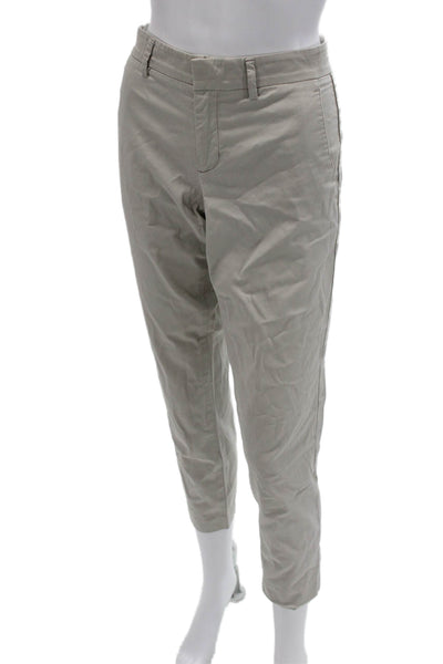 Vince Women Cropped Chino Pants Beige Button Size 6
