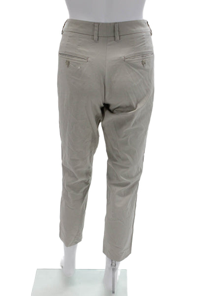 Vince Women Cropped Chino Pants Beige Button Size 6
