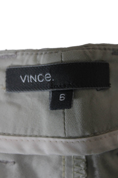 Vince Women Cropped Chino Pants Beige Button Size 6