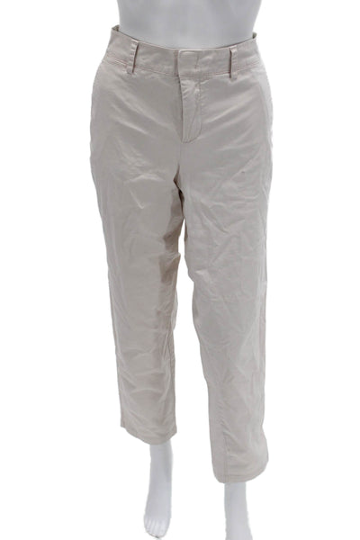 Vince Womens Cropped Chino Pants Beige Button Size 8