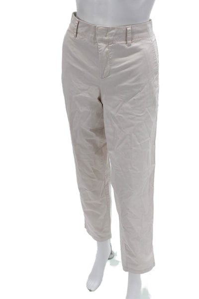 Vince Womens Cropped Chino Pants Beige Button Size 8