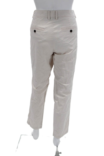 Vince Womens Cropped Chino Pants Beige Button Size 8